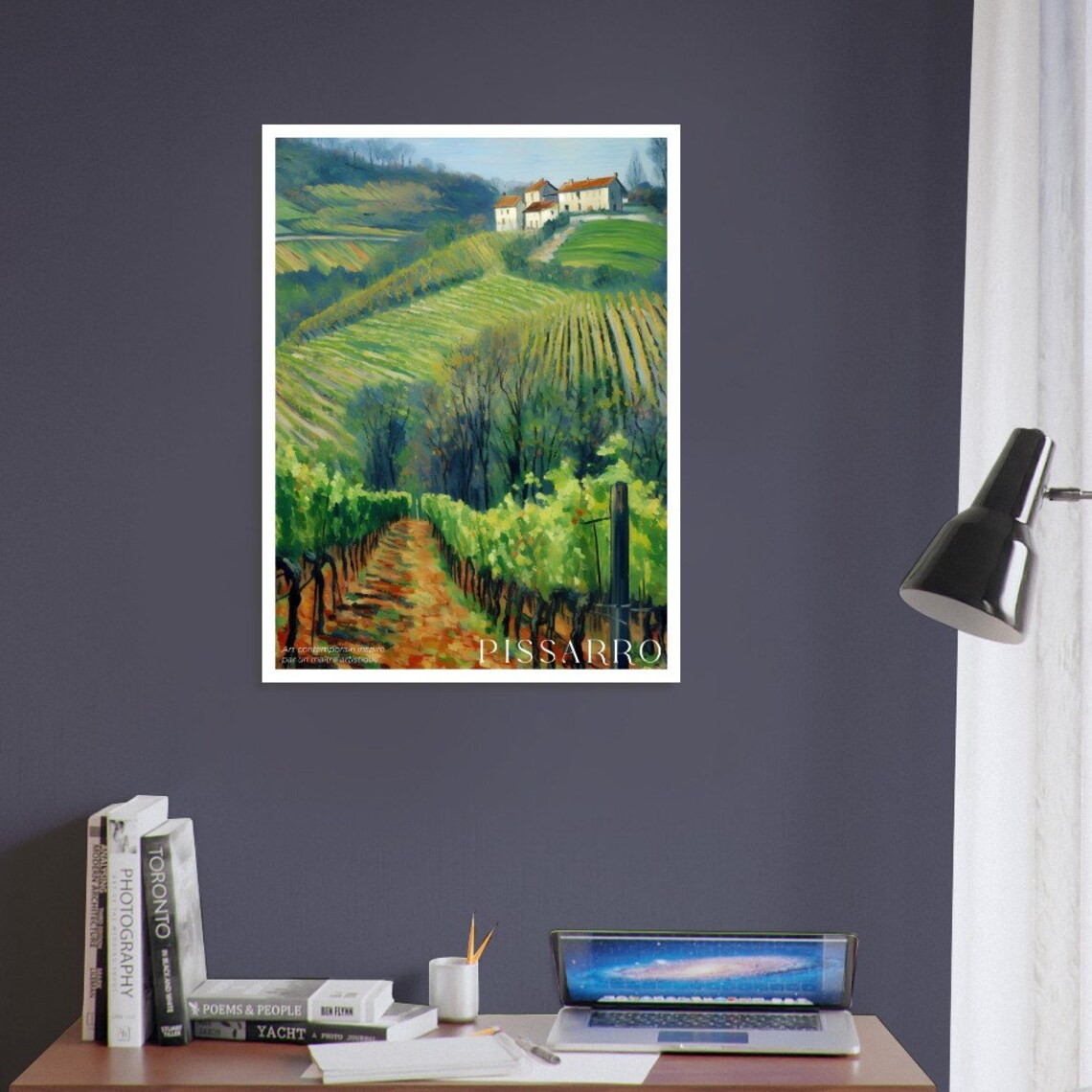 Pissarro Green Vineyard Landscape, Museum Exhibition Poster