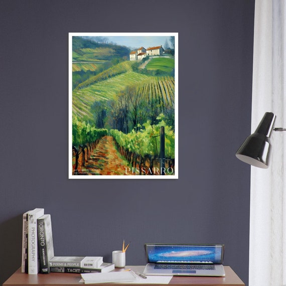 Pissarro Green Vineyard Landscape, Museum Exhibition Poster