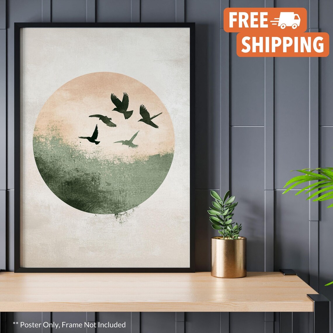 Gold Green Sun Sakai Hoitsu Japandi Art Print - Image 2