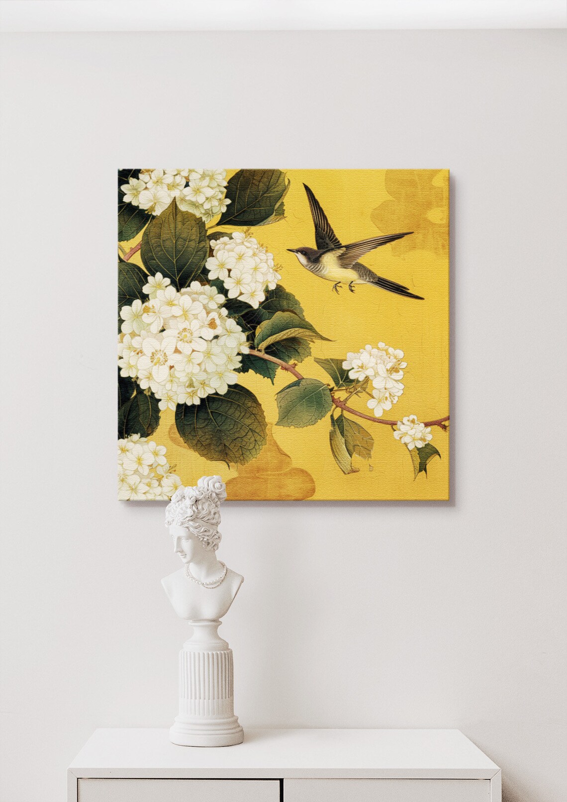 Japanese Traditional Nature Flower Bird Art Print