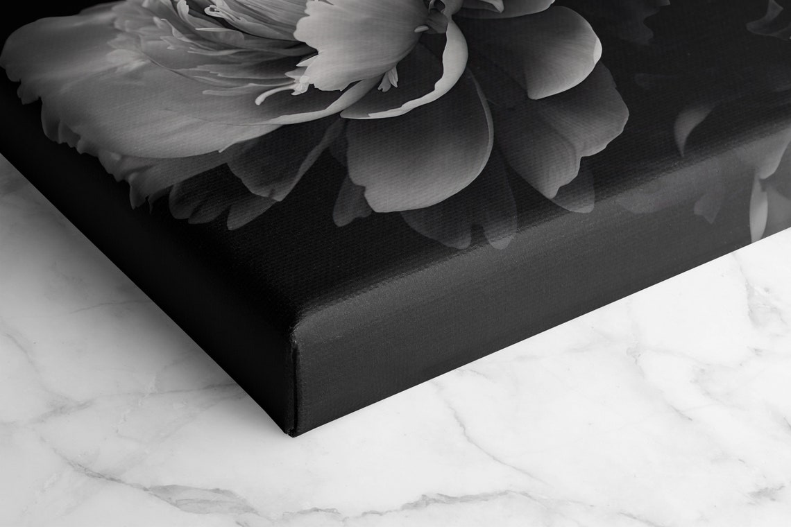 Monochrome Peony, Black White Flower Art Print - Image 2