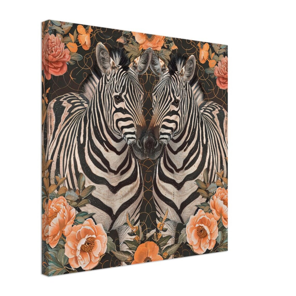 Elegant Zebras Embrace Art Print, Cute Safari Animal - Image 2