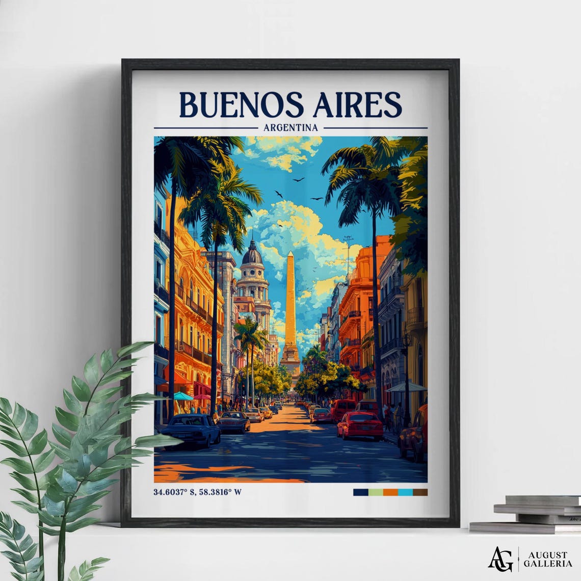 Buenos Aires Argentina Retro Travel Print Wanderlust Posters Wall Art Framed Prints Canvas Poster