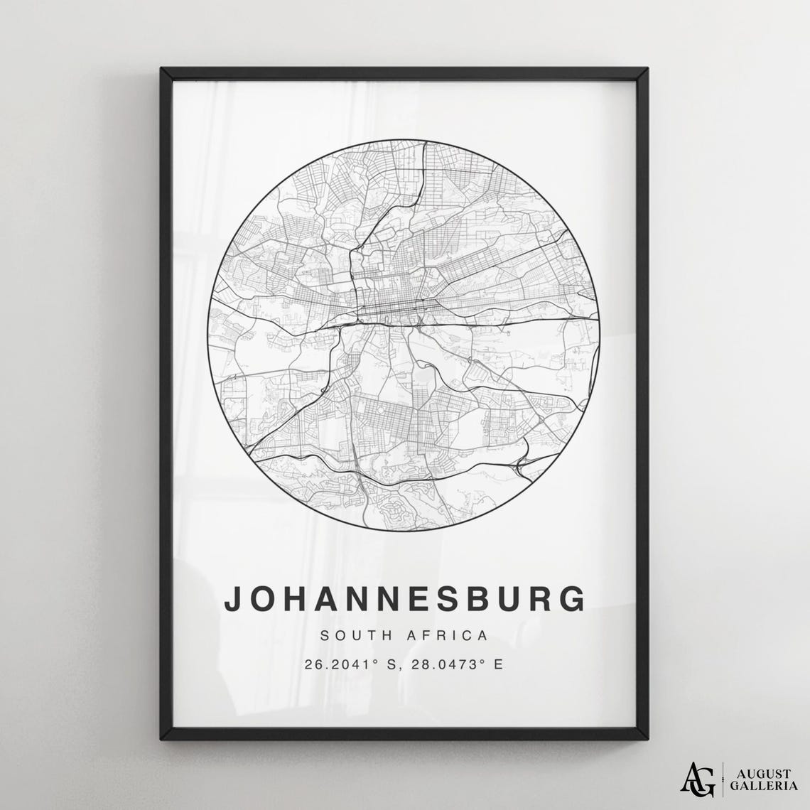 Johannesburg South Africa Minimalist City Map Coordinates Decor Poster