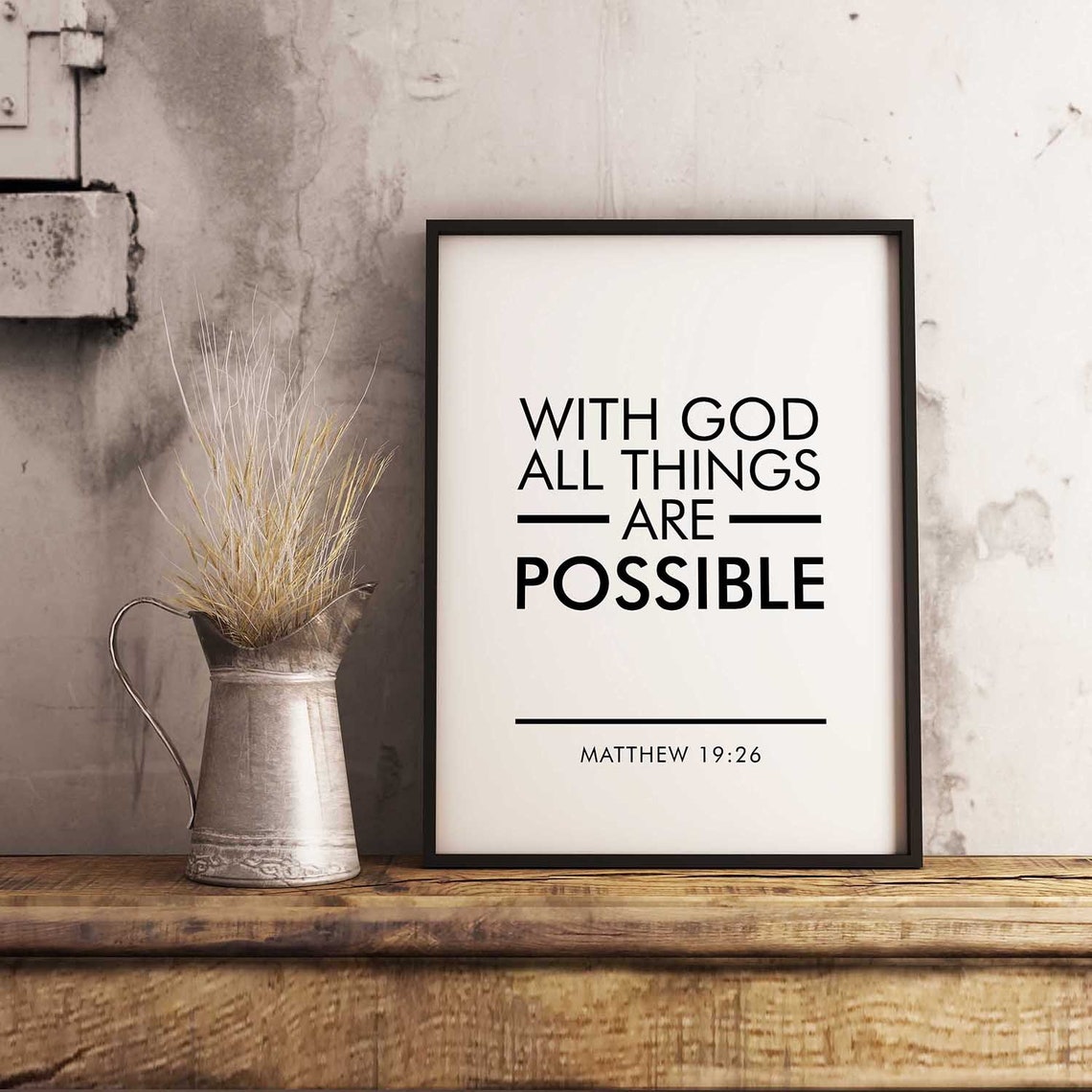 Matthew 1926 Bible Verse Print Christian Inspirational Poster Unframed Poster Minimal Print Spiritual Scripture Art - Image 2
