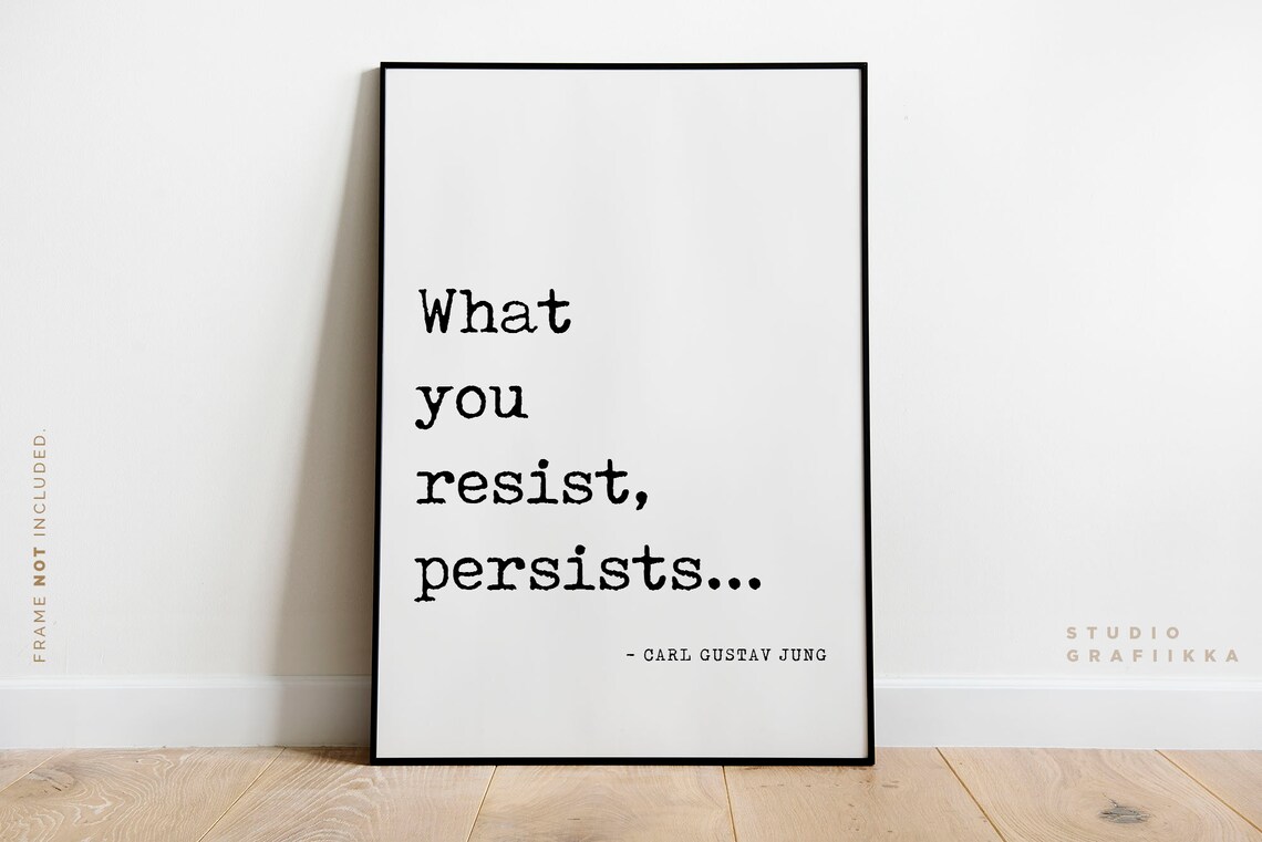 Carl Gustav Jung What You Resist Persists Wisdom Quote Wall Art - Image 2