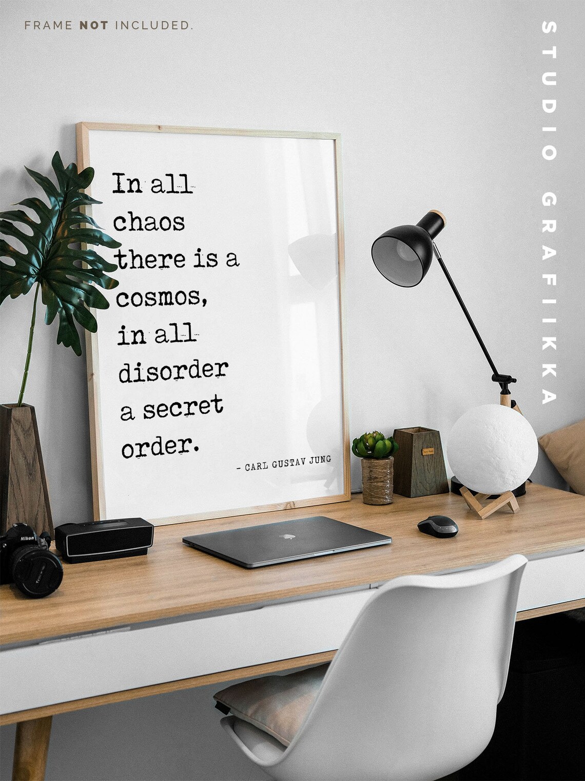 In All Chaos There Is A Cosmos Jung Quote Minimalist Typography Poster - Image 3