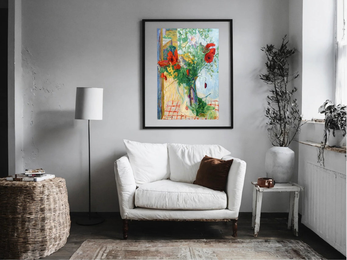 Bonnard Red Poppies Wildflower Bouquet Still Life Art Poster - Image 6