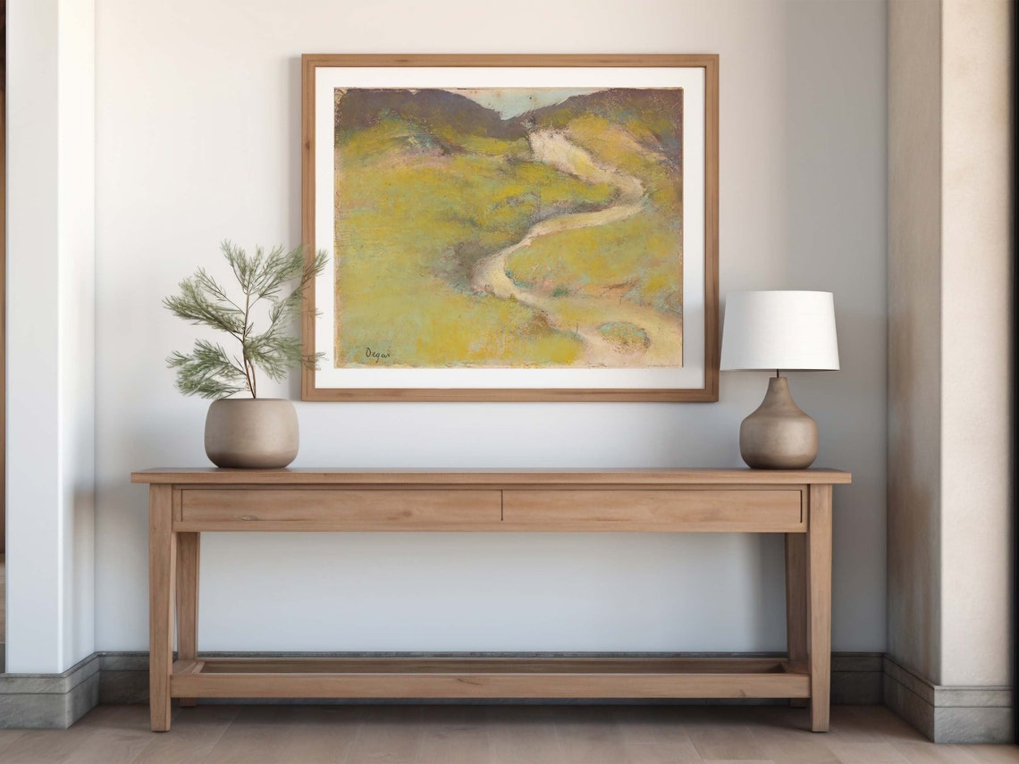 Edgar Degas Pathway in a Field Pastel Impressionist Landscape Print - Image 4