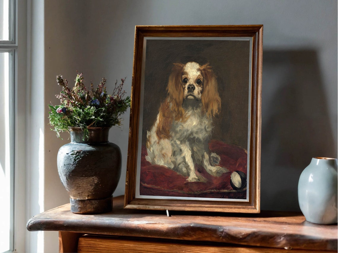 Edouard Manet King Charles Spaniel Dog Portrait Painting Poster - Image 5