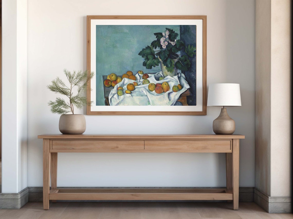 Paul Cezanne Apples Primroses Still Life Fruit Table Painting Poster - Image 5