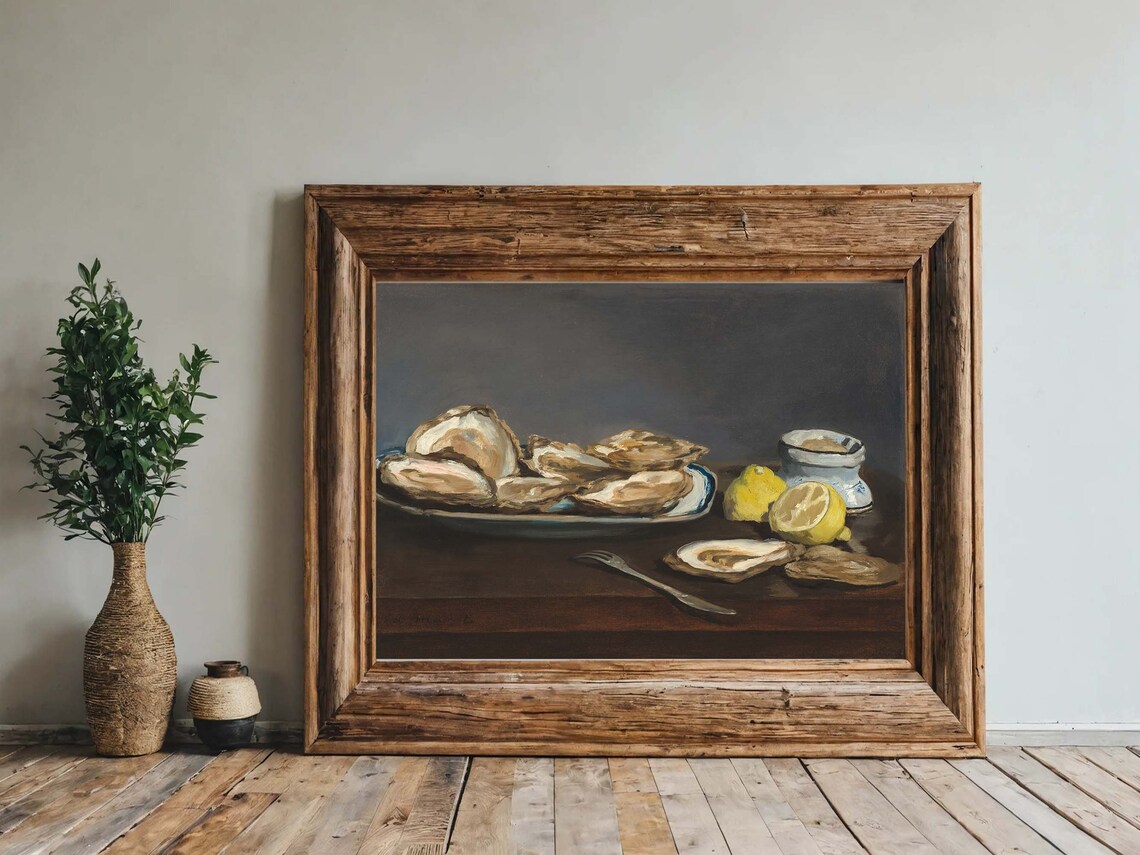 Still Life Of Oysters, Vintage Manet Art Print - Image 8