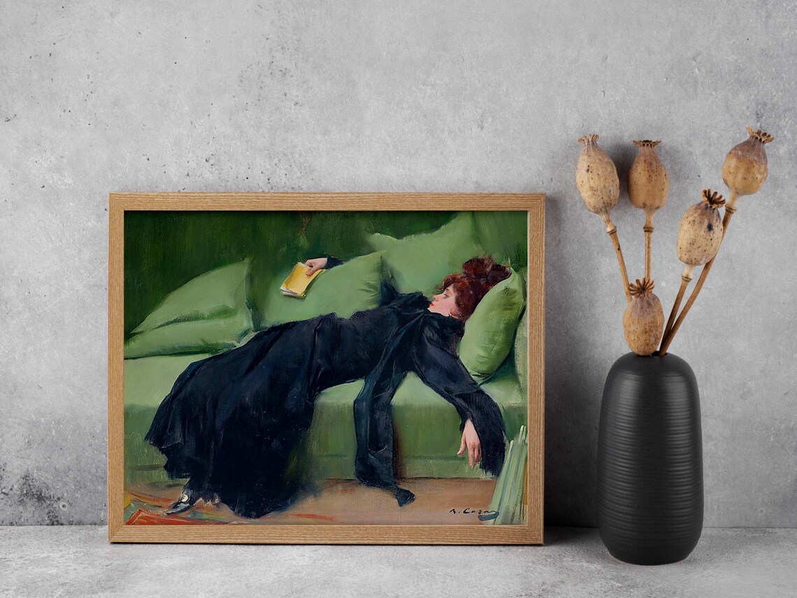Victorian Woman Portrait Painting, Moody Decor - Image 4