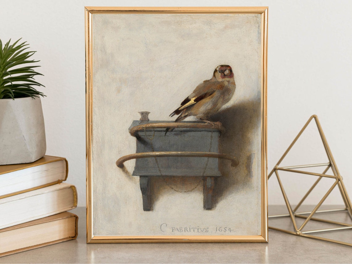 Carel Fabritius The Goldfinch 1654 Classic Bird Oil Painting Poster