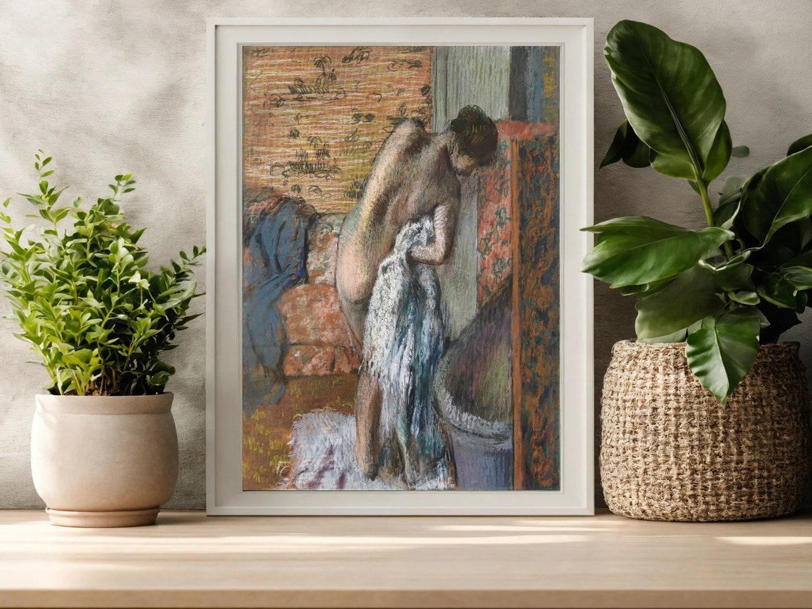 Degas Woman Drying Herself Bath Pastel Figure Impressionist Poster - Image 4