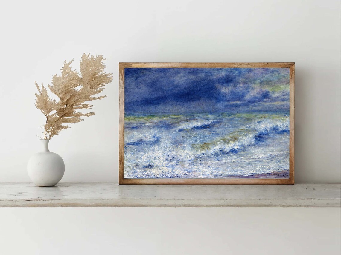 Renoir Seascape Vintage Wall Art Pierre Auguste Renoir The Wave Impressionist Landscape Painting Blue Sea Print Ocean Print - Image 6