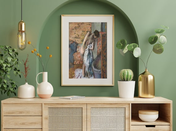 Degas Woman Drying Herself Bath Pastel Figure Impressionist Poster