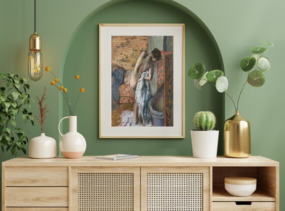 Wall Art Edgar Degas After Bath Poster Vintage French Nude Print Impressionist Painting Unique Gift Idea