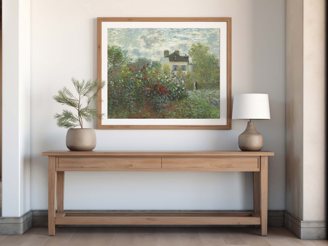 Claude Monet The Garden at Argenteuil Flower Garden Vintage Print - Image 2