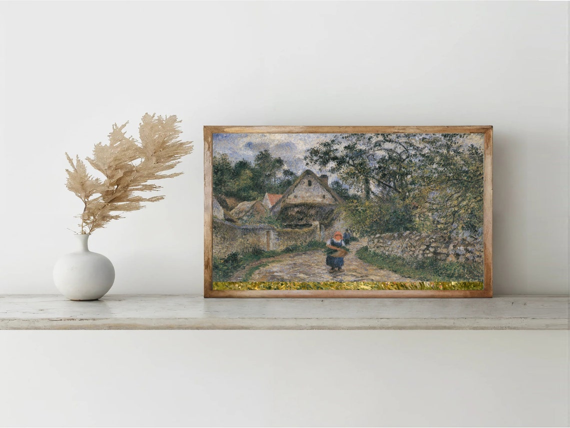 Stone Cottage Path Village Peasant Woman Impressionist Poster - Image 8