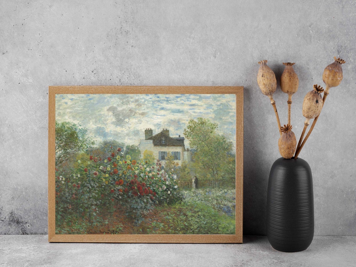 Claude Monet The Garden at Argenteuil Flower Garden Vintage Print - Image 3