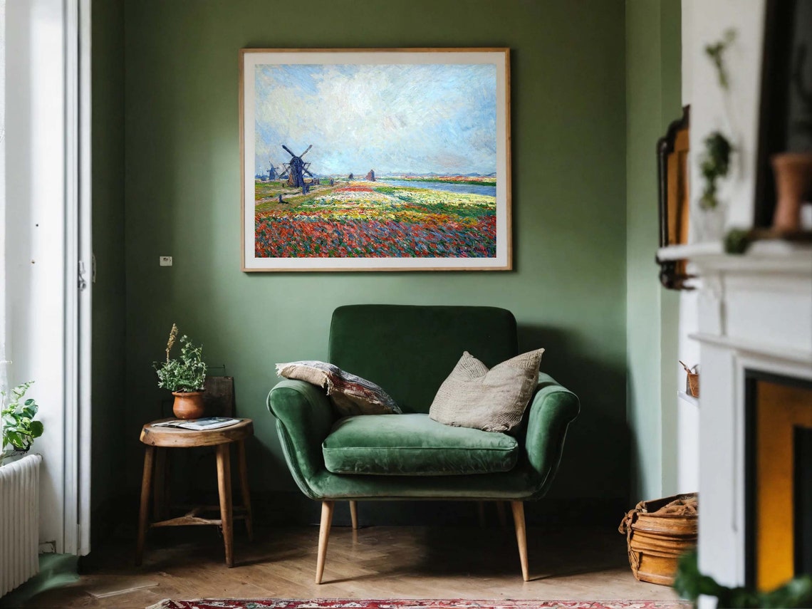 Claude Monet Colorful Dutch Tulip Fields near The Hague Poster - Image 3