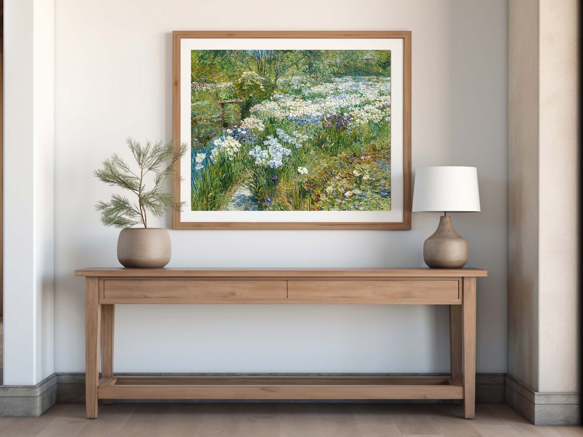 Childe Hassam The Water Garden Impressionist Iris Flowers Painting Poster - Image 7