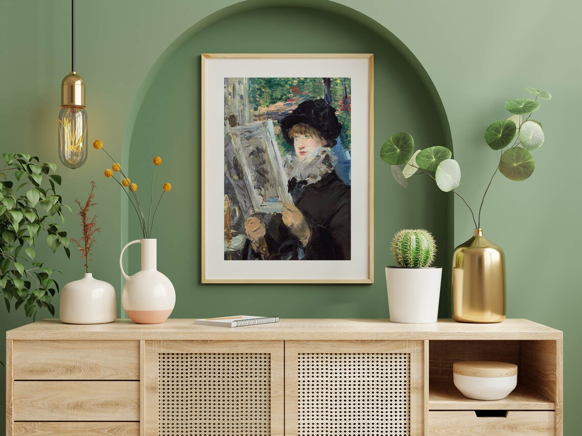 Edouard Manet Woman Reading Newspaper French Classic Portrait Print - Image 5