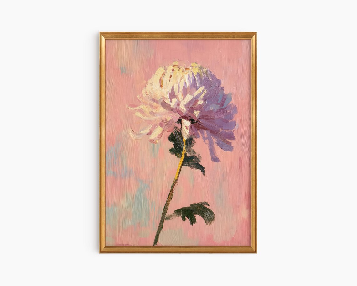 Chrysanthemum Fine Art Print, Minimalist Wall Decor