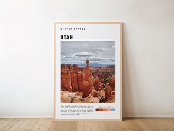 Utah Bryce Canyon Hoodoos Landscape Photo Minimalist Travel Print