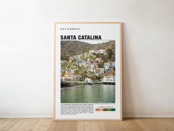 Santa Catalina Island California Avalon Harbor Travel Photo Poster