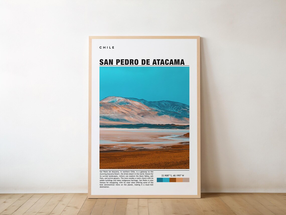 San Pedro De Atacama Travel Poster, Chilean Desert