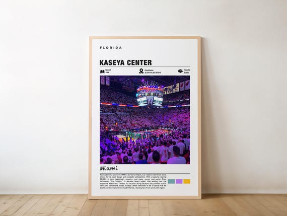 Kaseya Center Print Florida Poster Miami Views Arena Art Urban Charm Basketball Sports Venue City Landmark