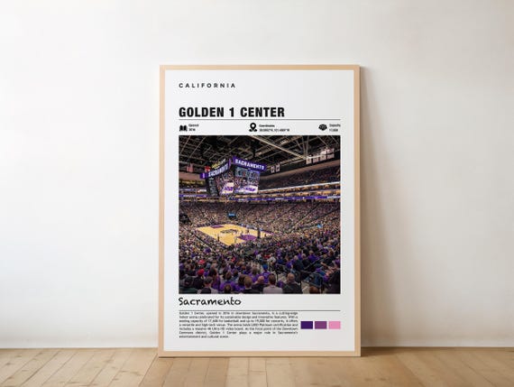 Golden 1 Center Print Poster Sacramento Views Arena Art Urban Charm Beauty Sports Venue Basketball