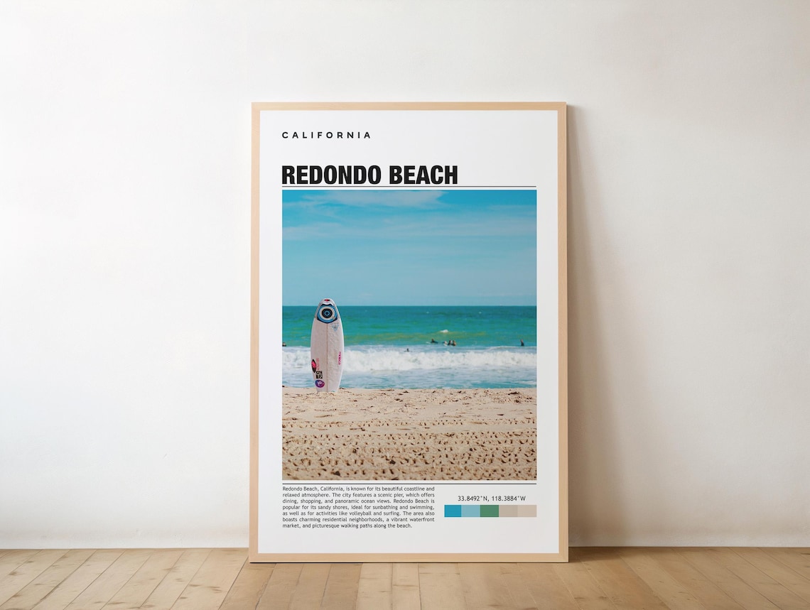 Redondo Beach Travel Poster, Place Wall Art