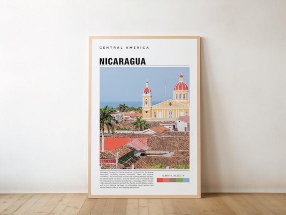 Nicaragua Central America Granada Cathedral Photo Travel Poster