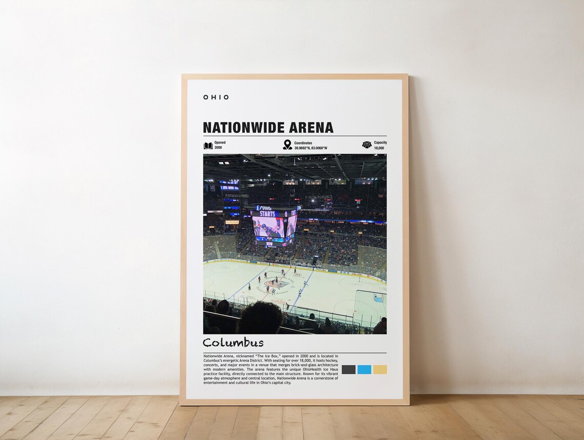 Nationwide Arena Ohio Poster, Columbus Landmark