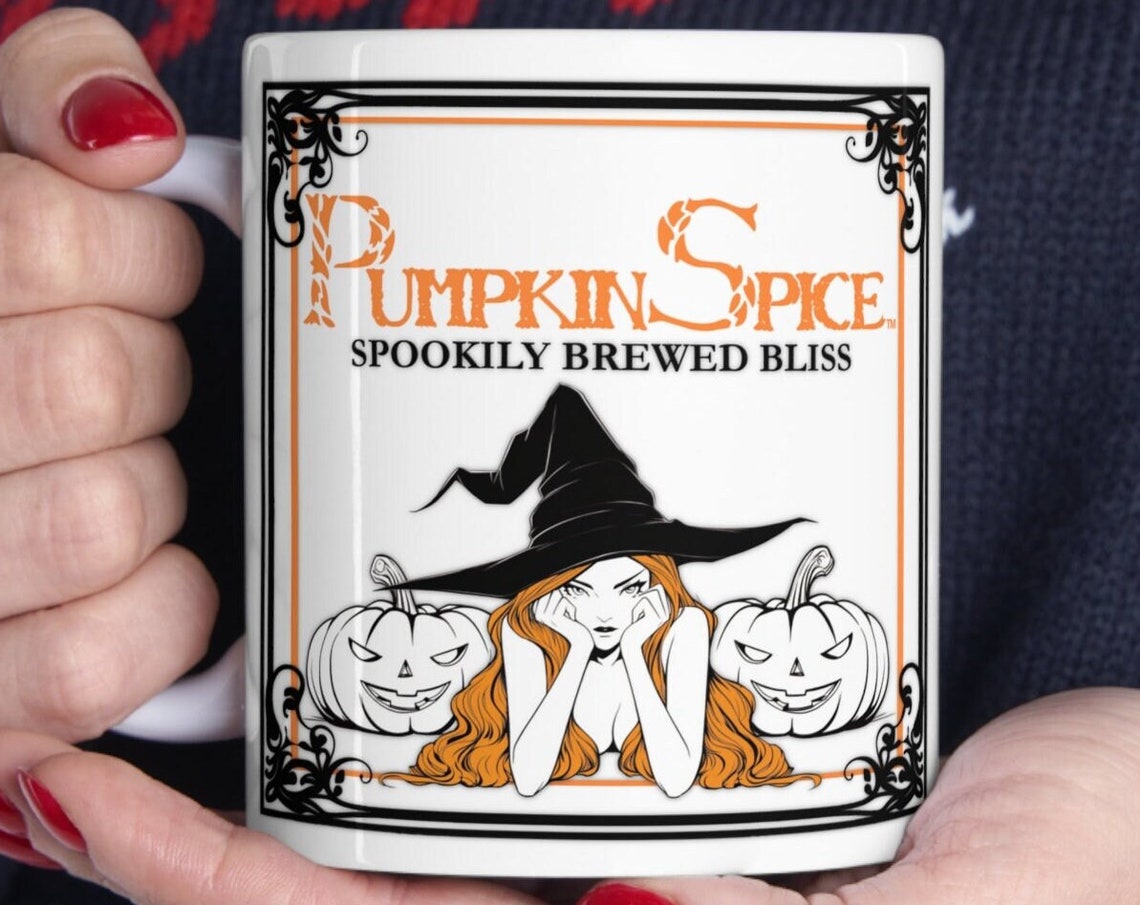 Pumpkin Spice Spookily Brewed Bliss Witch Jack O Lanterns Art Poster