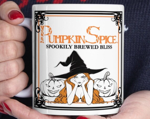 Pumpkin Spice Spookily Brewed Bliss Witch Jack O Lanterns Art Poster