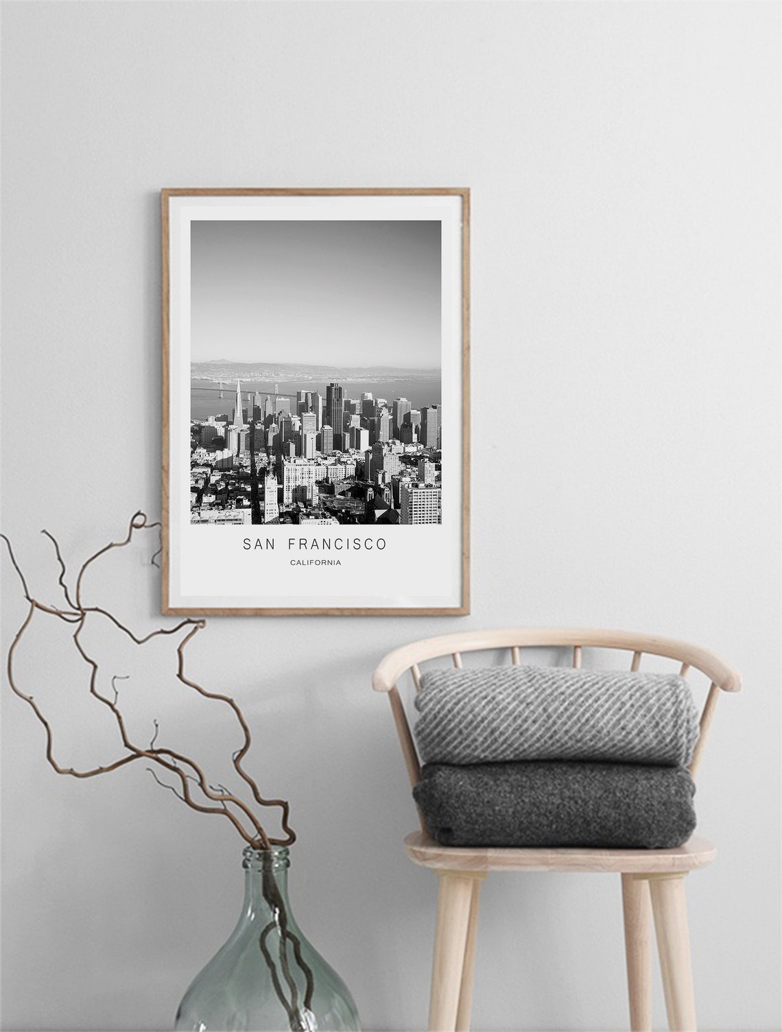 San Francisco California Black And White Bay Skyline Photo Poster - Image 3