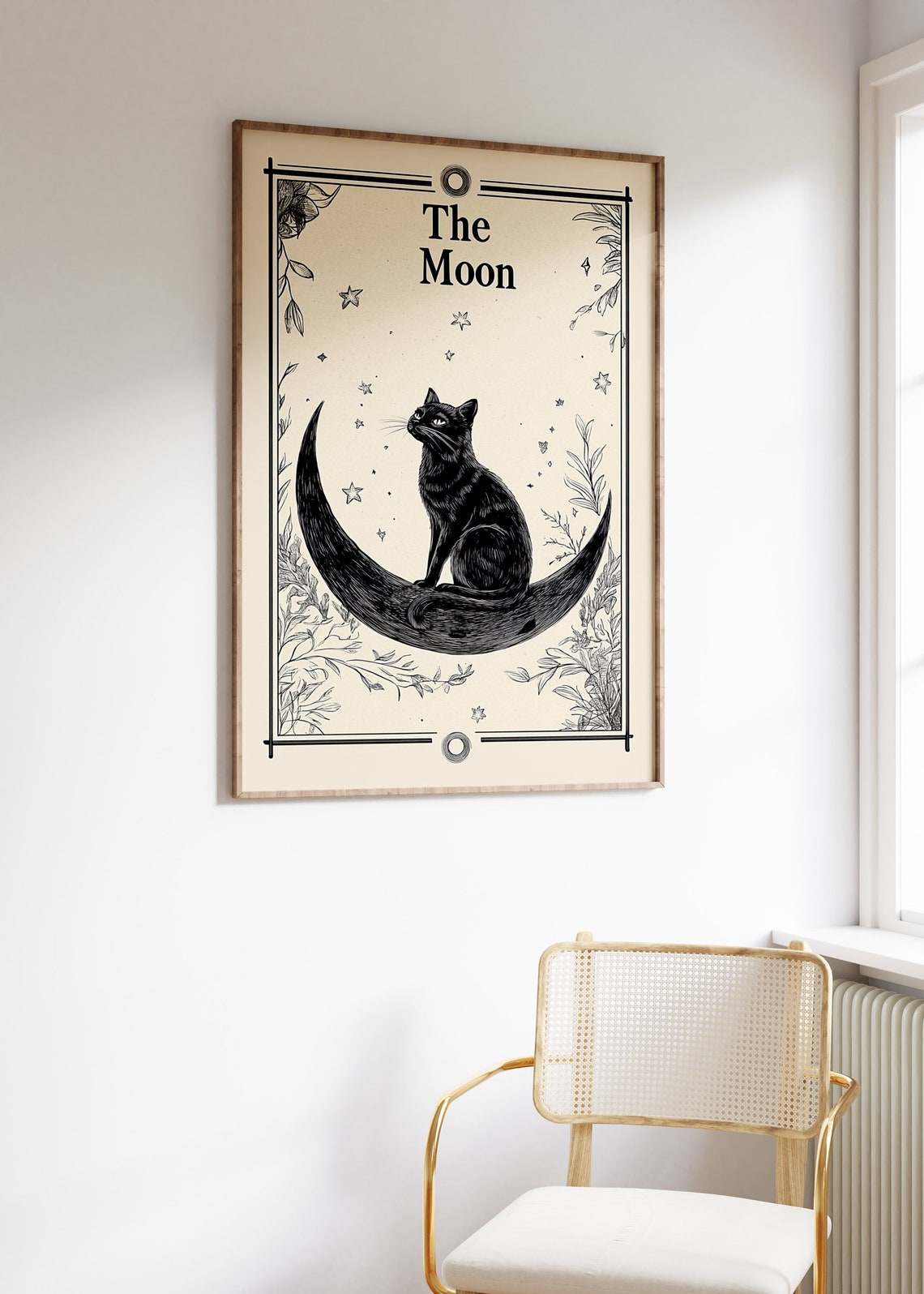 Vintage Funny Cat And Moon Art Deco Poster Print - Image 2