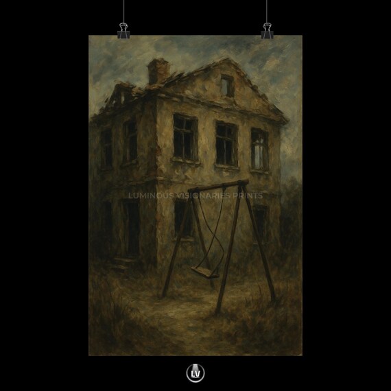Gothic Home Decor Poster Mysterious Art Print Dark Wall Vintage House Haunted Vibe Spooky Apchg 9