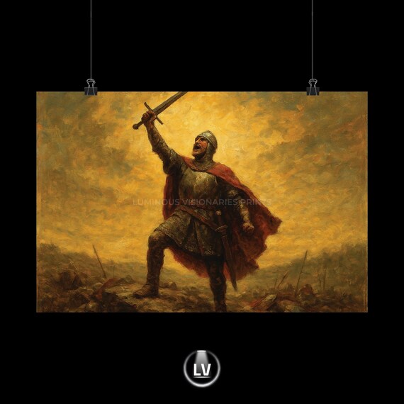 Heroic Warrior Matte Horizontal Poster Wall Art Medieval Decor Home Office Design Gift For History Lovers Inspirational Apmd 1