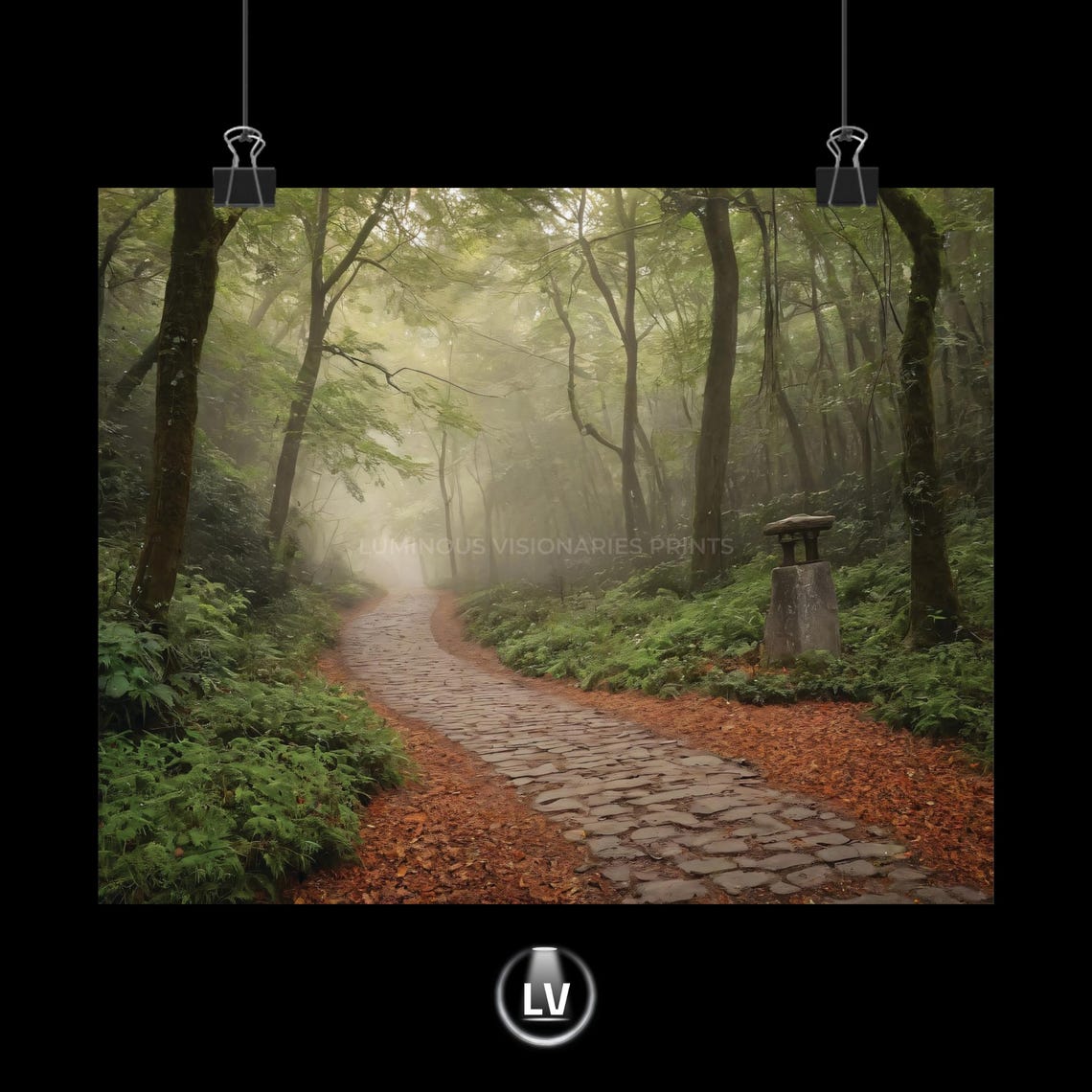Serene Forest Path Matte Poster Calming Wall Art Nature Decor Home Hiking Lover Gift Ecofriendly Apls 307
