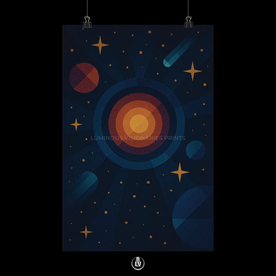 Cosmic Circle Art Print Celestial Wall Decor Space Poster Astronomy Gift Galactic Home Stellar Room Apag 22