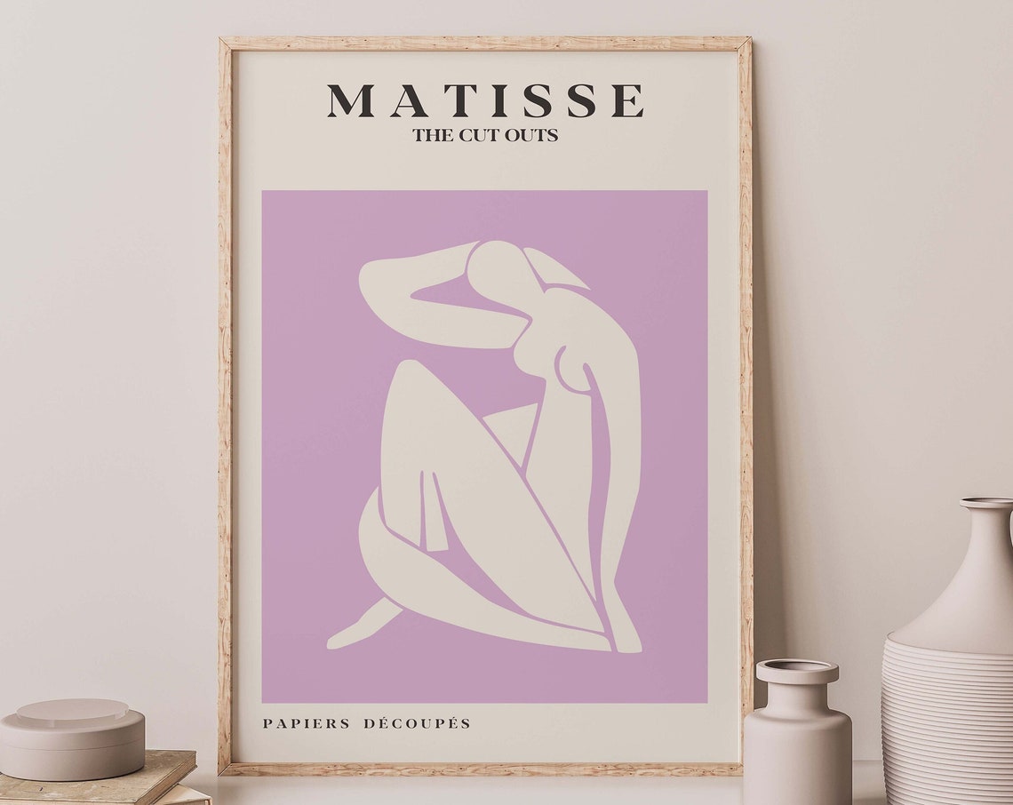Matisse The Cut Outs Seated Figure Lilac Panel Exhibition Poster - Image 3