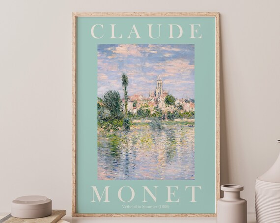 Claude Monet Vetheuil in Summer 1880 Riverside Village Poster