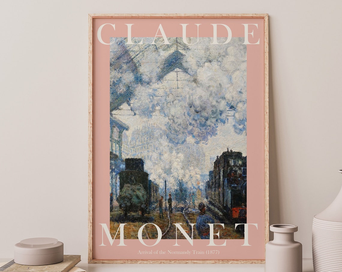 Claude Monet Arrival of the Normandy Train 1877 Station Scene Poster