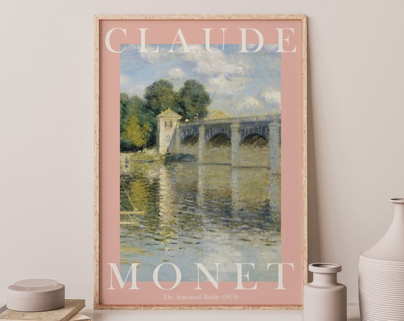 Monet Poster Claude Monet Print Monet Wall Art Monet Picture Modern Monet Print Vintage Monet Art The Argenteuil Bridge