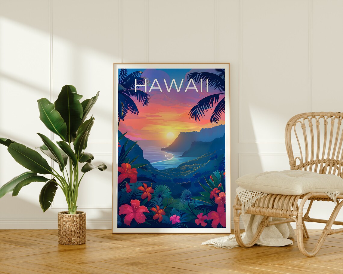 Hawaii Travel Poster, Island Coast Wall Art Print - Image 2